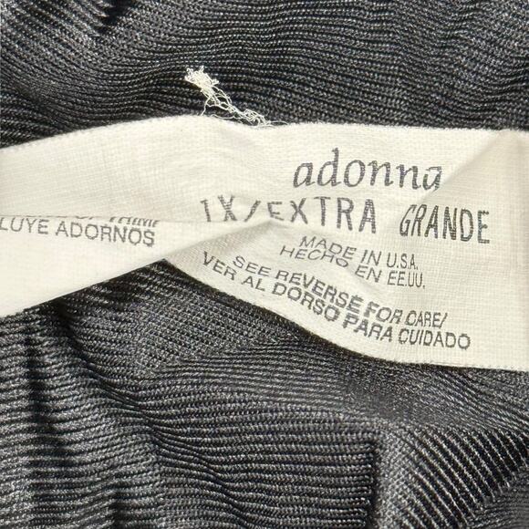 Adonna Womens Black Maxi High Slit Elastic Waist Half Slip Skirt Satin sz 1X - Picture 16 of 16